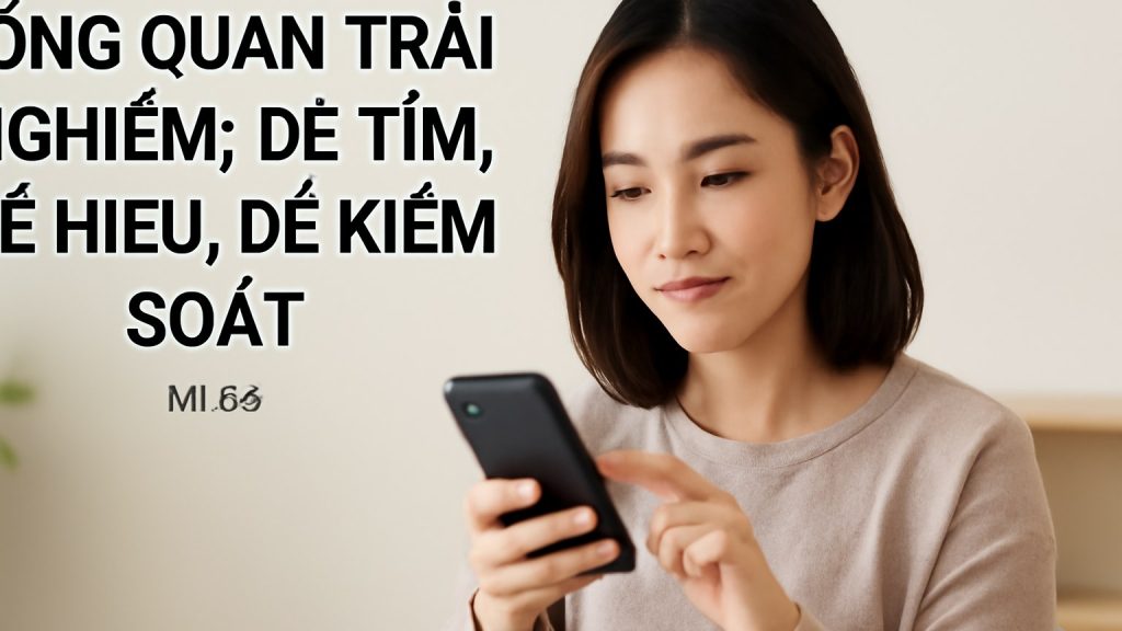 Tổng quan trải nghiệm: dễ tìm, dễ hiểu, dễ kiểm soát Minh họa: Tổng quan trải nghiệm: dễ tìm, dễ hiểu, dễ kiểm soát